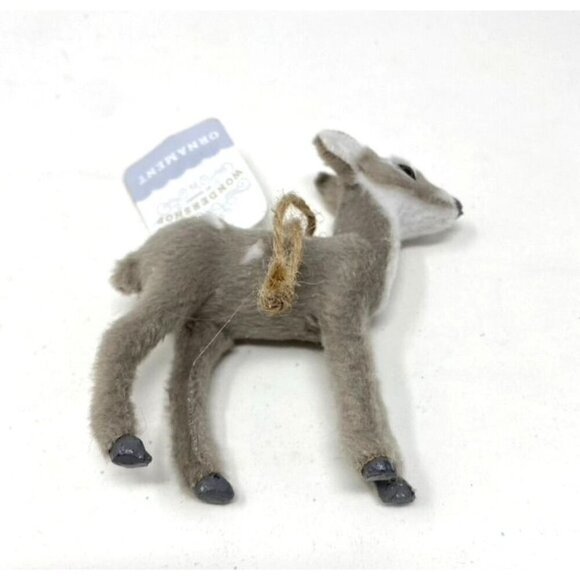 Target Faux Fur Grey Deer Christmas Tree Ornament Gray with Spots Wondershop™ - Picture 7 of 11